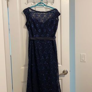 Morilee bridesmaid dress. Navy blue, Sequins, lace